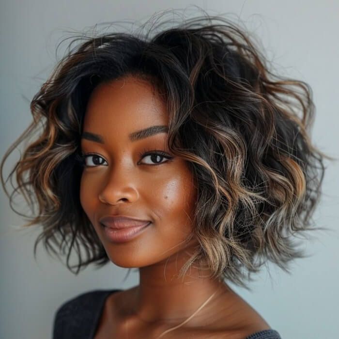 Glueless Highlight Wavy Bob Wig Human Hair Lace Front Wigs - Wigtrends