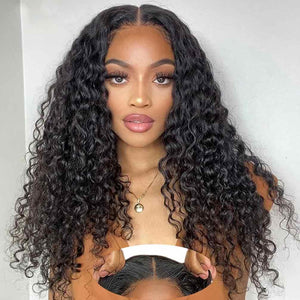 Glueless Wigs Human Hair Pre Plucked Pre Cut Lace Front Wigs for Black Women Human Hair Curly Wig (14 Inch) - Wigtrends