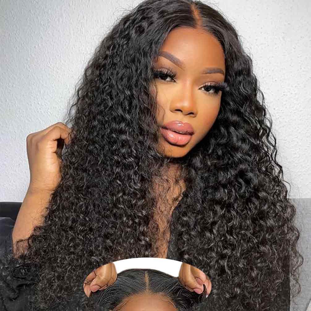 Glueless Wigs Human Hair Pre Plucked Pre Cut Lace Front Wigs for Black Women Human Hair Curly Wig (14 Inch) - Wigtrends