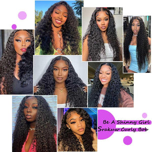 Glueless Wigs Human Hair Pre Plucked Pre Cut Lace Front Wigs for Black Women Human Hair Curly Wig (14 Inch) - Wigtrends