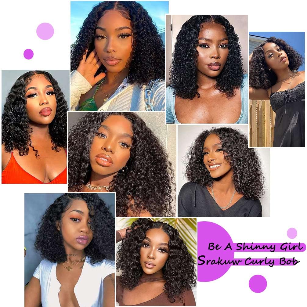 Glueless Wigs Human Hair Pre Plucked Pre Cut Lace Front Wigs for Black Women Human Hair Curly Wig (14 Inch) - Wigtrends