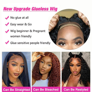 Glueless Wigs Human Hair Pre Plucked Pre Cut Lace Front Wigs for Black Women Human Hair Curly Wig (14 Inch) - Wigtrends