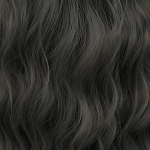 Grey Black Curly Wavy Long Wigs for Women Synthetic Hair Wigs - Wigtrends