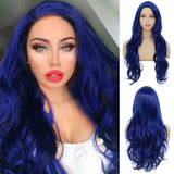 Grey Black Curly Wavy Long Wigs for Women Synthetic Hair Wigs - Wigtrends