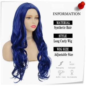 Grey Black Curly Wavy Long Wigs for Women Synthetic Hair Wigs - Wigtrends