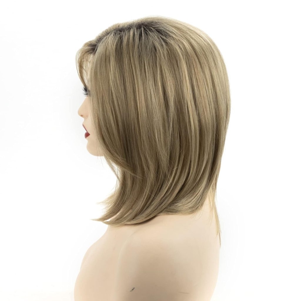 Grey Bob Short Wigs with Bangs Straight Bob Haircuts Heat Synthetic Wigs - Wigtrends