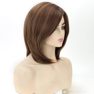 Grey Bob Short Wigs with Bangs Straight Bob Haircuts Heat Synthetic Wigs - Wigtrends