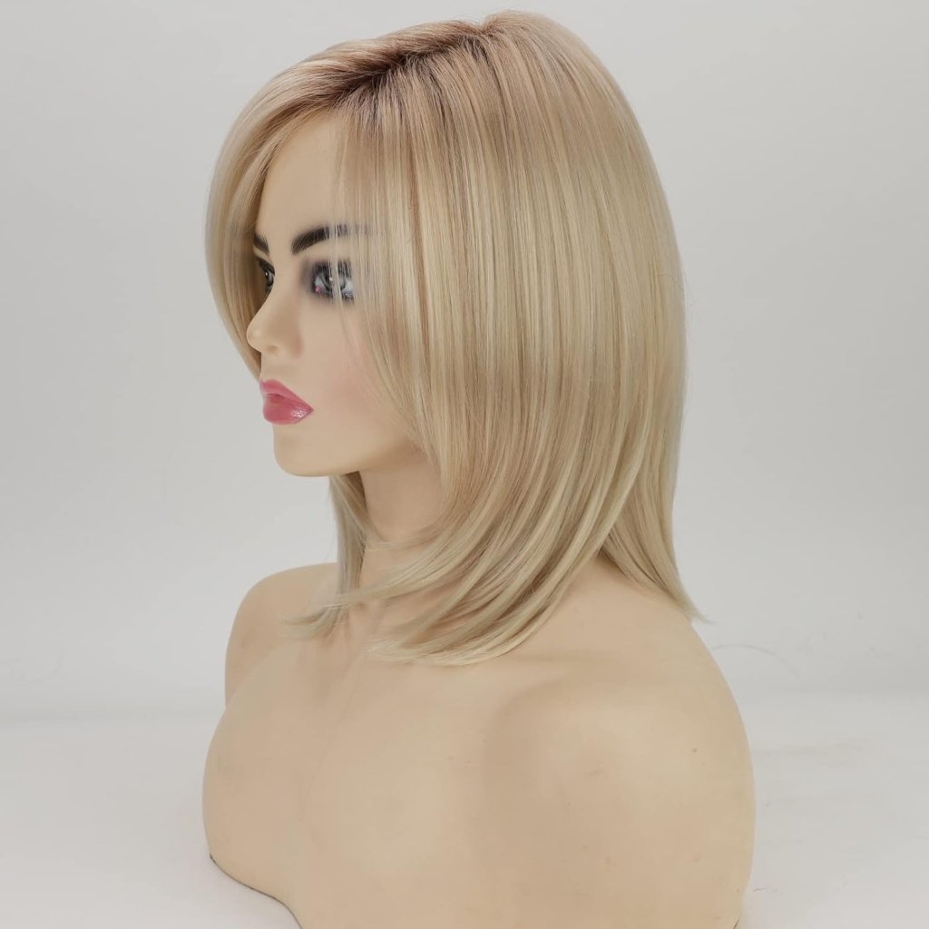 Grey Bob Short Wigs with Bangs Straight Bob Haircuts Heat Synthetic Wigs - Wigtrends