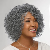 Grey Human Hair Wig for Women Layered Salt and Pepper Pixie Cut Wigs - Wigtrends