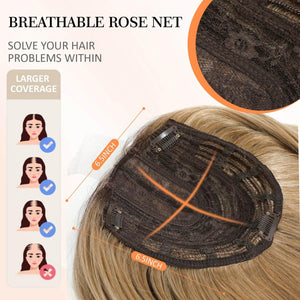 Hair Topper 18 Inch for Women Hair Piece with Thinning Hair with Dark Root - Wigtrends