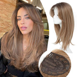 Hair Topper 18 Inch for Women Hair Piece with Thinning Hair with Dark Root - Wigtrends