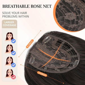 Hair Topper 18 Inch for Women Hair Piece with Thinning Hair with Dark Root - Wigtrends