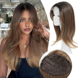 Hair Topper 18 Inch for Women Hair Piece with Thinning Hair with Dark Root - Wigtrends