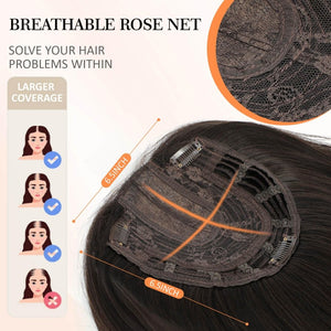 Hair Topper 18 Inch for Women Hair Piece with Thinning Hair with Dark Root - Wigtrends