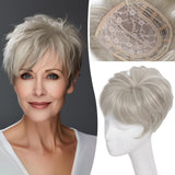 Hair Topper Short Pixie Cut Pieces for Women with Thinning Human Hair Wigs - Wigtrends