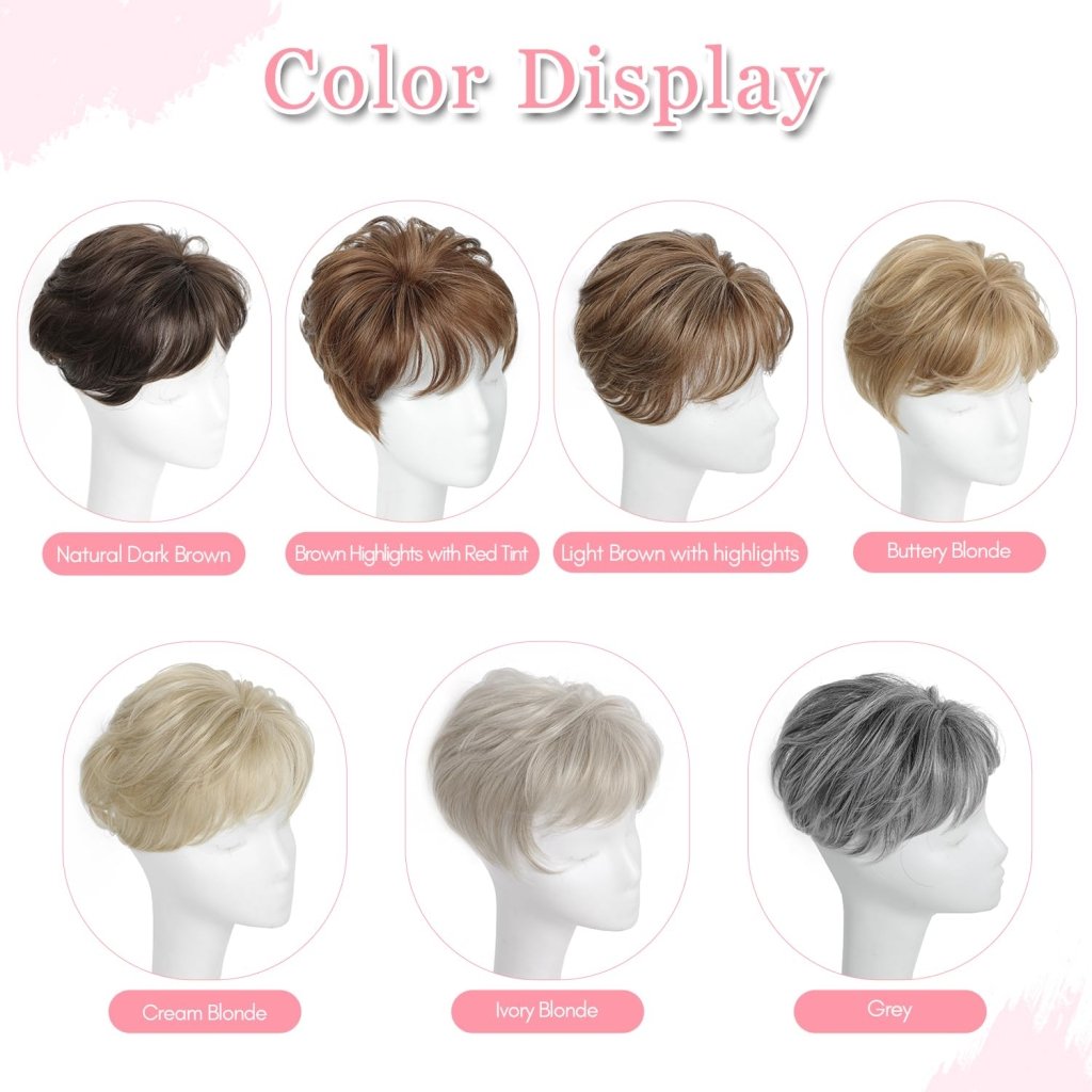 Hair Topper Short Pixie Cut Pieces for Women with Thinning Human Hair Wigs - Wigtrends