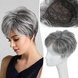 Hair Topper Short Pixie Cut Pieces for Women with Thinning Human Hair Wigs - Wigtrends