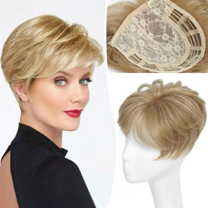 Hair Topper Short Pixie Cut Pieces for Women with Thinning Human Hair Wigs - Wigtrends