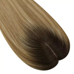 Hair Topper Virgin Hair Piece Topper Balayage Brown Wigs Hair Piece - Wigtrends