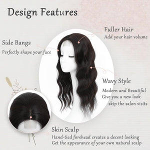 Hair Topper with Bangs Hair Clip 360° 3D Cover Hair Toppers Hair Pieces for Women with Thinning Hair - Wigtrends