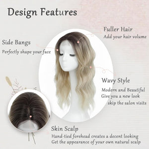 Hair Topper with Bangs Hair Clip 360° 3D Cover Hair Toppers Hair Pieces for Women with Thinning Hair - Wigtrends