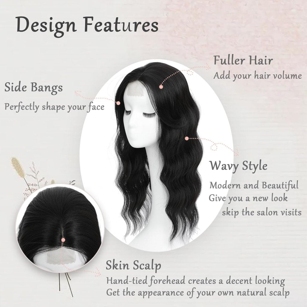 Hair Topper with Bangs Hair Clip 360° 3D Cover Hair Toppers Hair Pieces for Women with Thinning Hair - Wigtrends