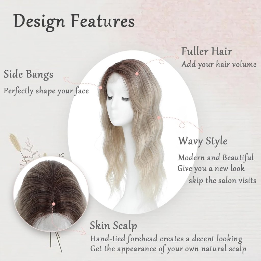 Hair Topper with Bangs Hair Clip 360° 3D Cover Hair Toppers Hair Pieces for Women with Thinning Hair - Wigtrends