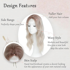 Hair Topper with Bangs Hair Clip 360° 3D Cover Hair Toppers Hair Pieces for Women with Thinning Hair - Wigtrends