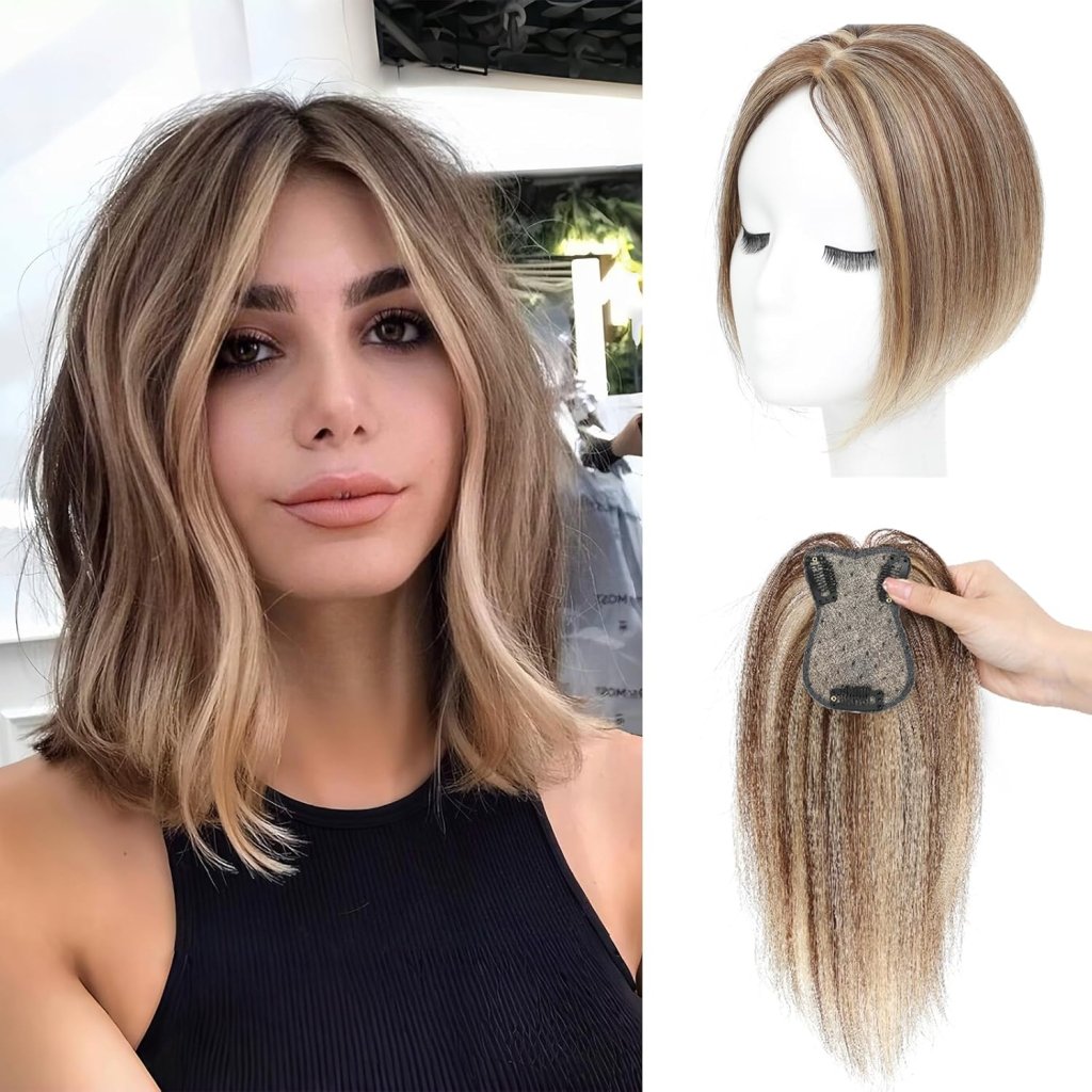 Hair Toppers for Women Real Human Hair 360°3D Bangs Hair Clip with Thinning Hair Realistic Scalp Line Hair Topper - Wigtrends