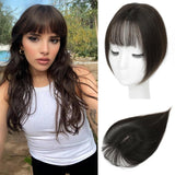 Hair Toppers for Women Real Human Hair 360°3D Bangs Hair Clip with Thinning Hair Realistic Scalp Line Hair Topper - Wigtrends