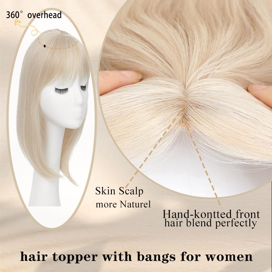 Hair Toppers for Women with Bang Hair Clip with Thinning Hair Wigs Hair Piece - Wigtrends