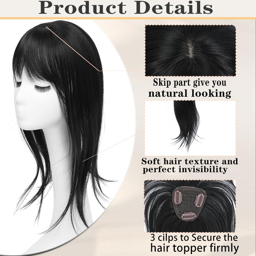 Hair Toppers for Women with Bang Hair Clip with Thinning Hair Wigs Hair Piece - Wigtrends