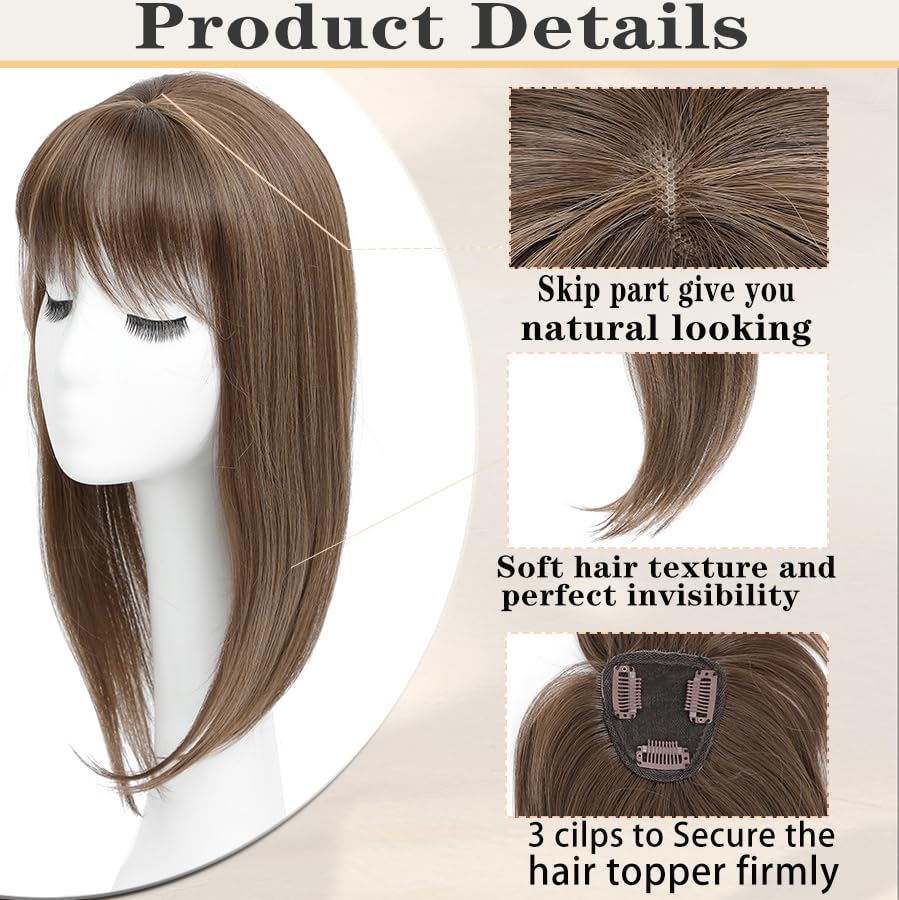 Hair Toppers for Women with Bang Hair Clip with Thinning Hair Wigs Hair Piece - Wigtrends