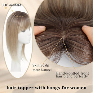 Hair Toppers for Women with Bang Hair Clip with Thinning Hair Wigs Hair Piece - Wigtrends