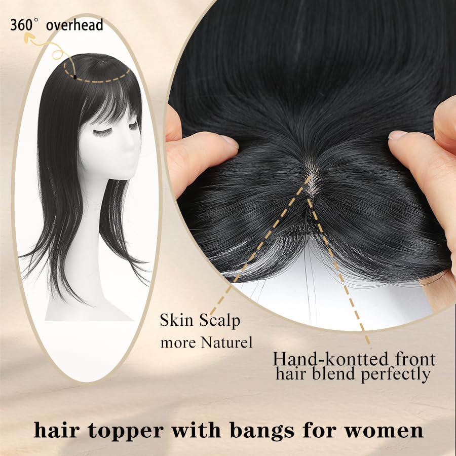 Hair Toppers for Women with Bang Hair Clip with Thinning Hair Wigs Hair Piece - Wigtrends