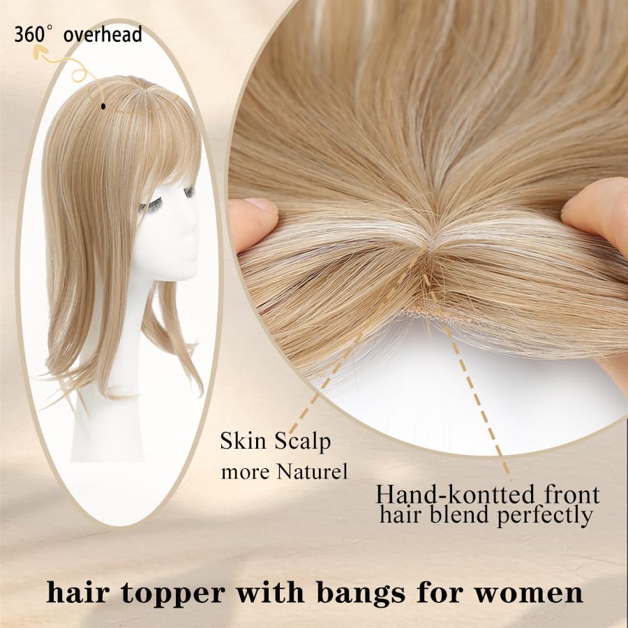 Hair Toppers for Women with Bang Hair Clip with Thinning Hair Wigs Hair Piece - Wigtrends