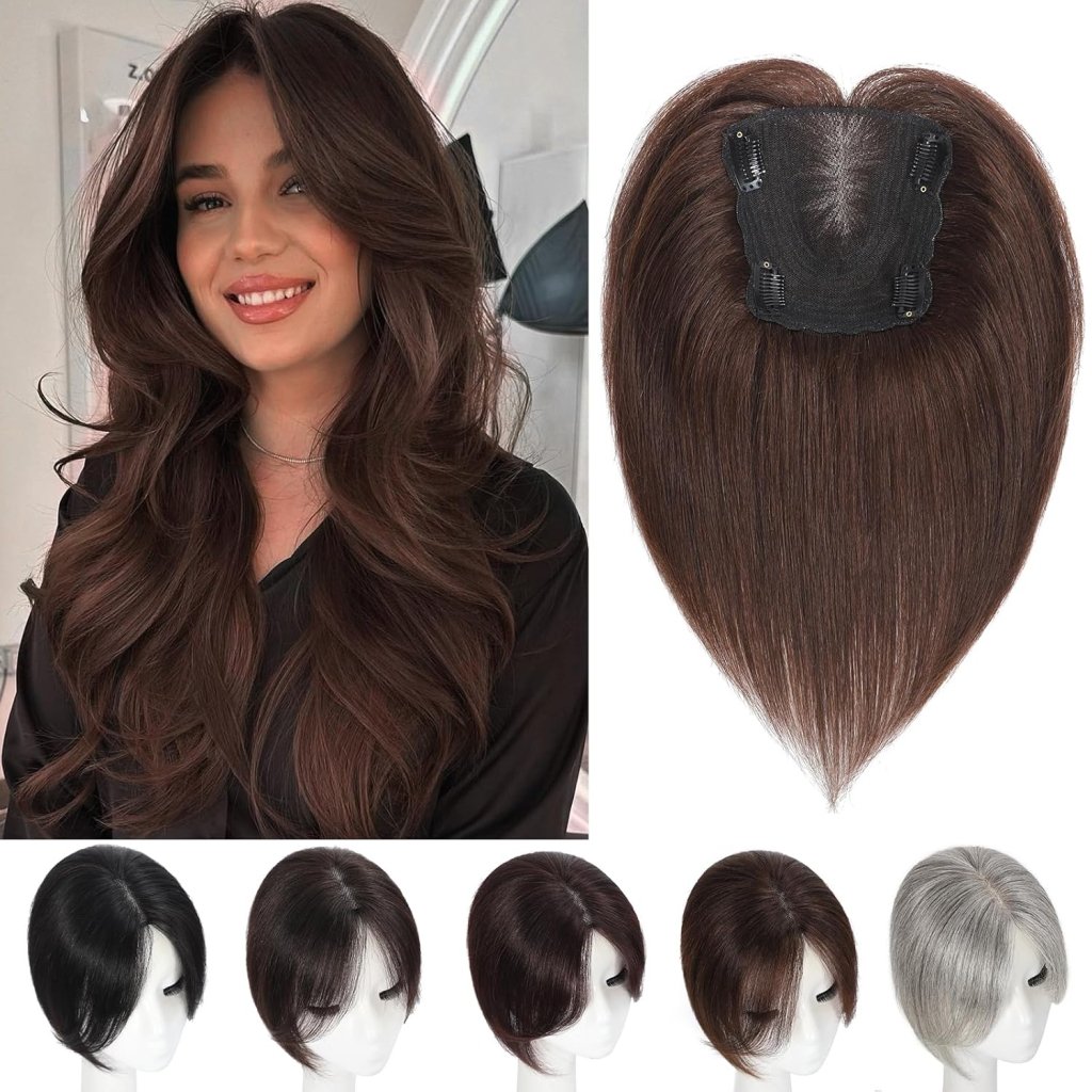 Hair Toppers wigs for Women Real Human Hair with Thinning Hair Lace Base Hair Pieces - Wigtrends