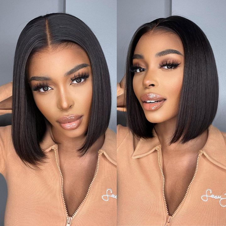 HD Lace Straight Bob Wig Clear Lace Human Hair Bob Wigs - Wigtrends