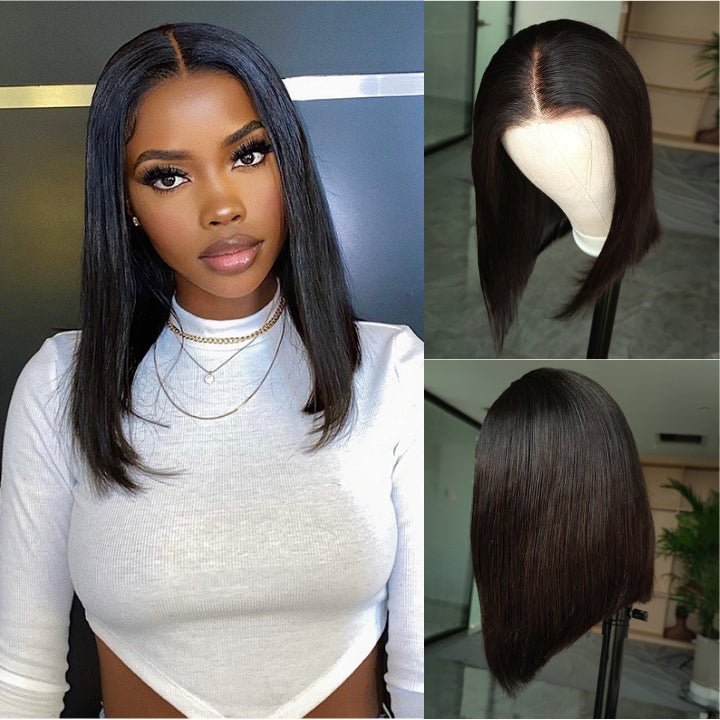 HD Lace Straight Bob Wig Clear Lace Human Hair Bob Wigs - Wigtrends