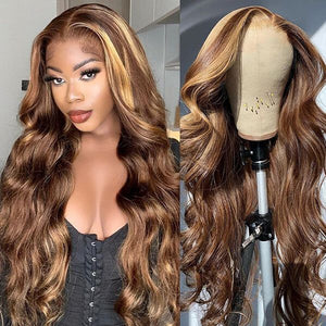 Honey Blonde Wave Wig 13x4 HD Lace Front Human Hair Wigs - Wigtrends