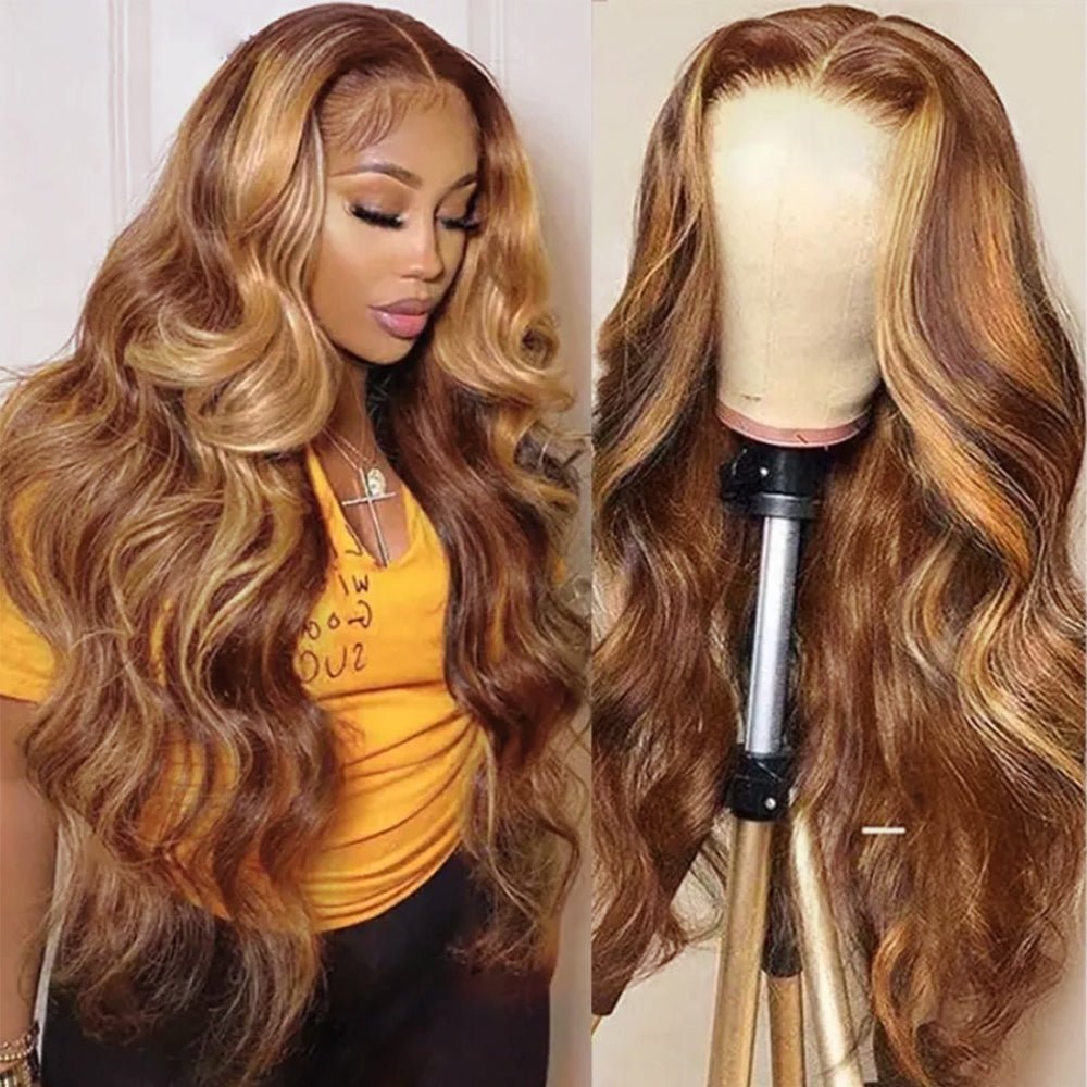 Honey Blonde Wave Wig 13x4 HD Lace Front Human Hair Wigs - Wigtrends