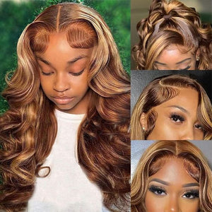 Honey Blonde Wave Wig 13x4 HD Lace Front Human Hair Wigs - Wigtrends