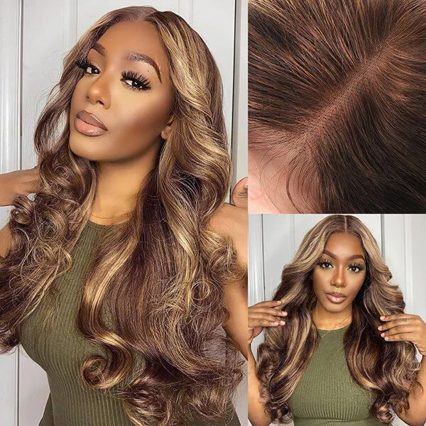 Honey Blonde Wave Wig 13x4 HD Lace Front Human Hair Wigs - Wigtrends