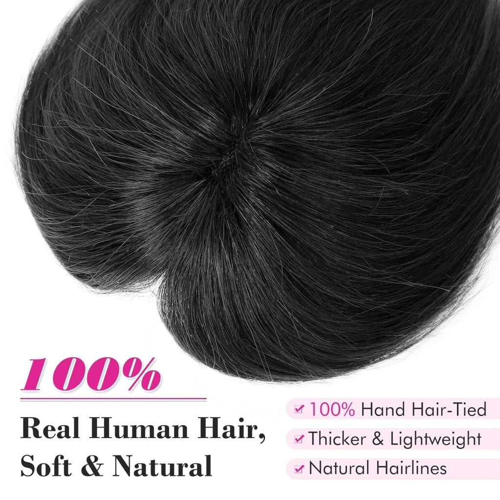 Human Hair wigs Pieces 6 Inch Hair Toppers Top Hair Extensions - Wigtrends