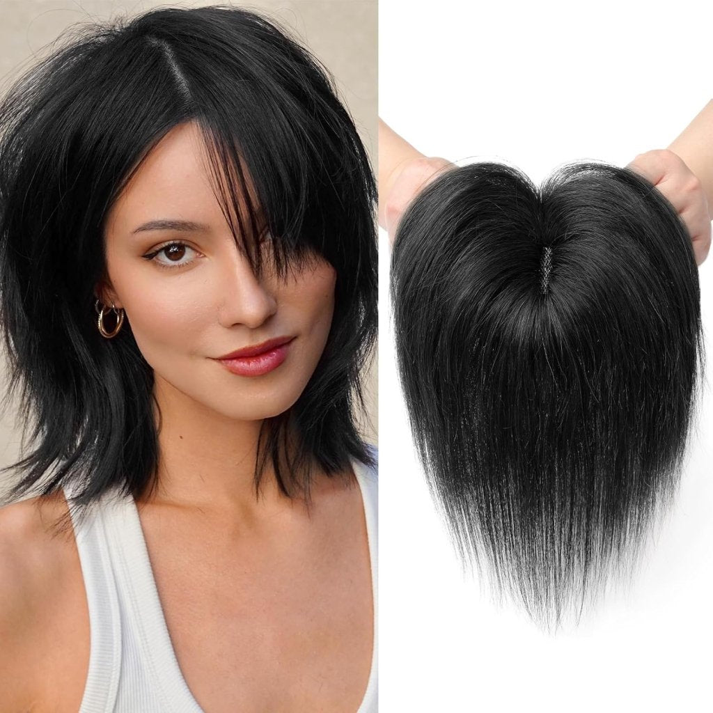 Human Hair wigs Pieces 6 Inch Hair Toppers Top Hair Extensions - Wigtrends