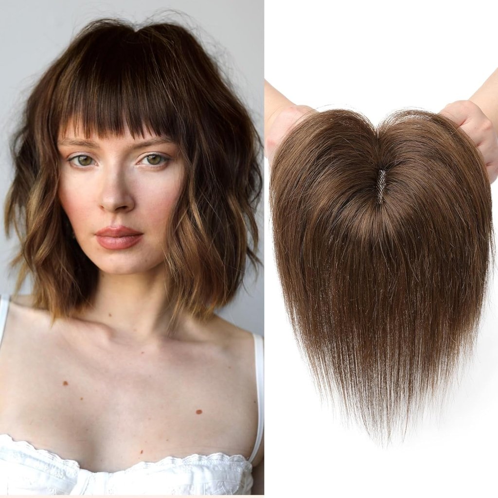 Human Hair wigs Pieces 6 Inch Hair Toppers Top Hair Extensions - Wigtrends