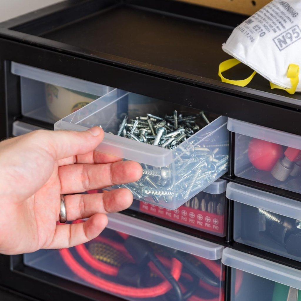 IRIS USA Screw Tool Organizer Small Parts Cabinet Chest, 44 - Drawer Hardware Electronics Nuts Bolts Storage Drawers Organization Toolbox Garage Craft Business Teacher Beads Scrapbook Art Hobby - Black - Wigtrends