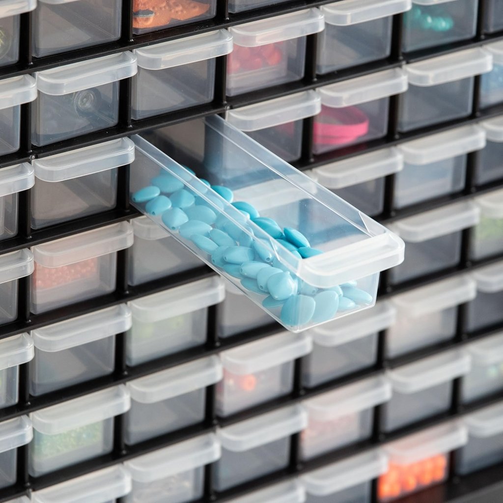 IRIS USA Screw Tool Organizer Small Parts Cabinet Chest, 44 - Drawer Hardware Electronics Nuts Bolts Storage Drawers Organization Toolbox Garage Craft Business Teacher Beads Scrapbook Art Hobby - Black - Wigtrends