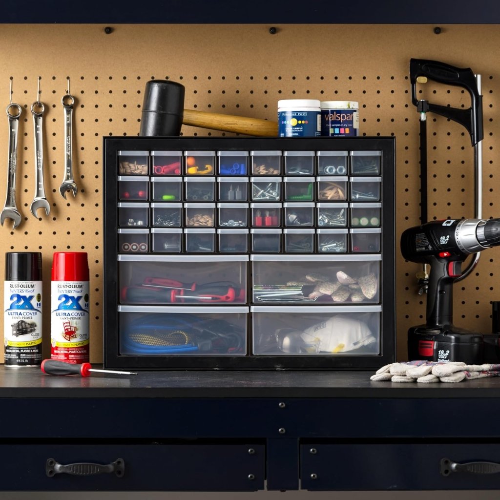 IRIS USA Screw Tool Organizer Small Parts Cabinet Chest, 44 - Drawer Hardware Electronics Nuts Bolts Storage Drawers Organization Toolbox Garage Craft Business Teacher Beads Scrapbook Art Hobby - Black - Wigtrends