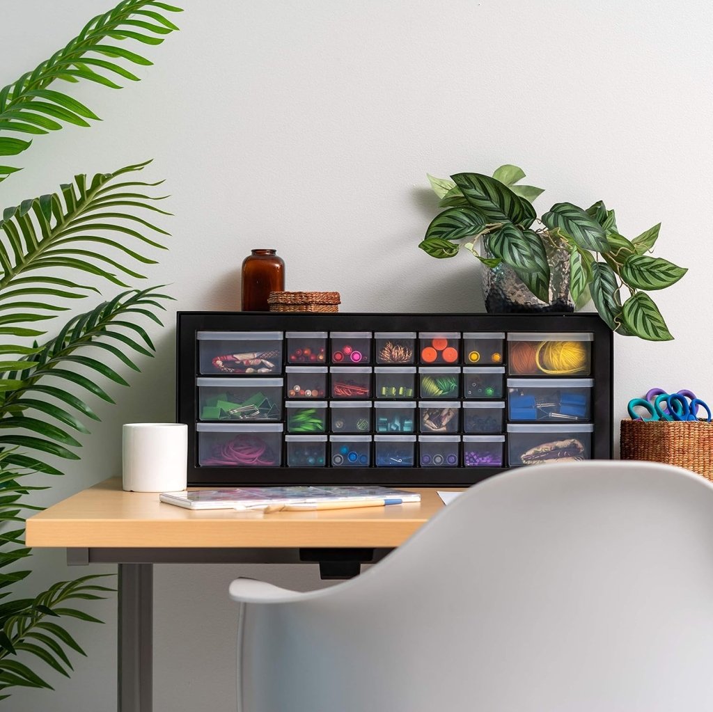 IRIS USA Screw Tool Organizer Small Parts Cabinet Chest, 44 - Drawer Hardware Electronics Nuts Bolts Storage Drawers Organization Toolbox Garage Craft Business Teacher Beads Scrapbook Art Hobby - Black - Wigtrends